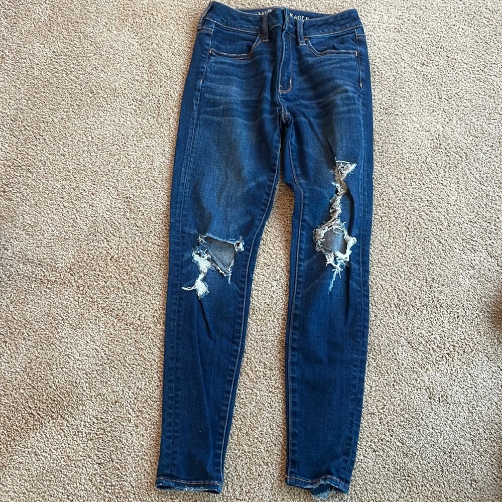 American Eagle skinny ripped jeans